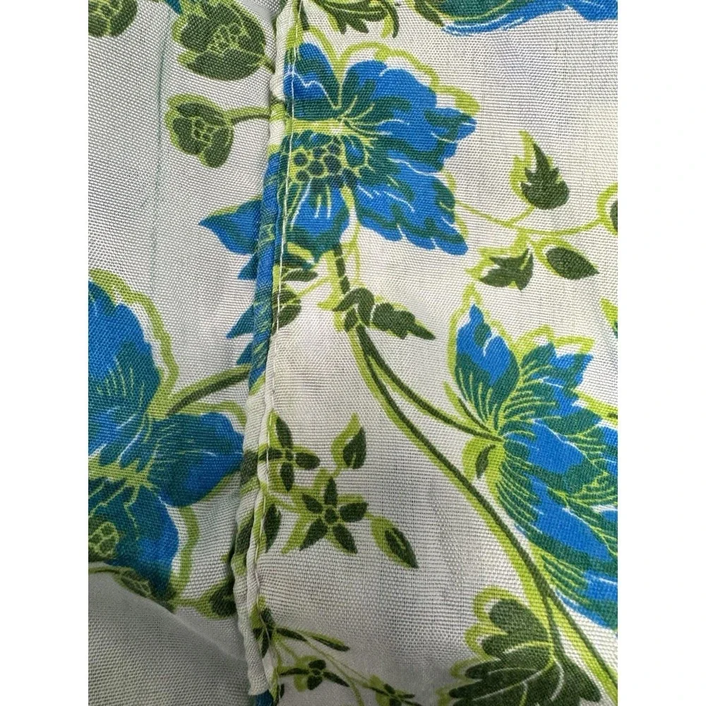 VTG Lot Twin Sheet 2 Set Flat Fitted Pillowcase Flower Power Groovy Florals Blue